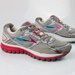 Brooks Ghost 8 Road- Running Shoes Gray/Pink/Blue/White Women's Sz 9W